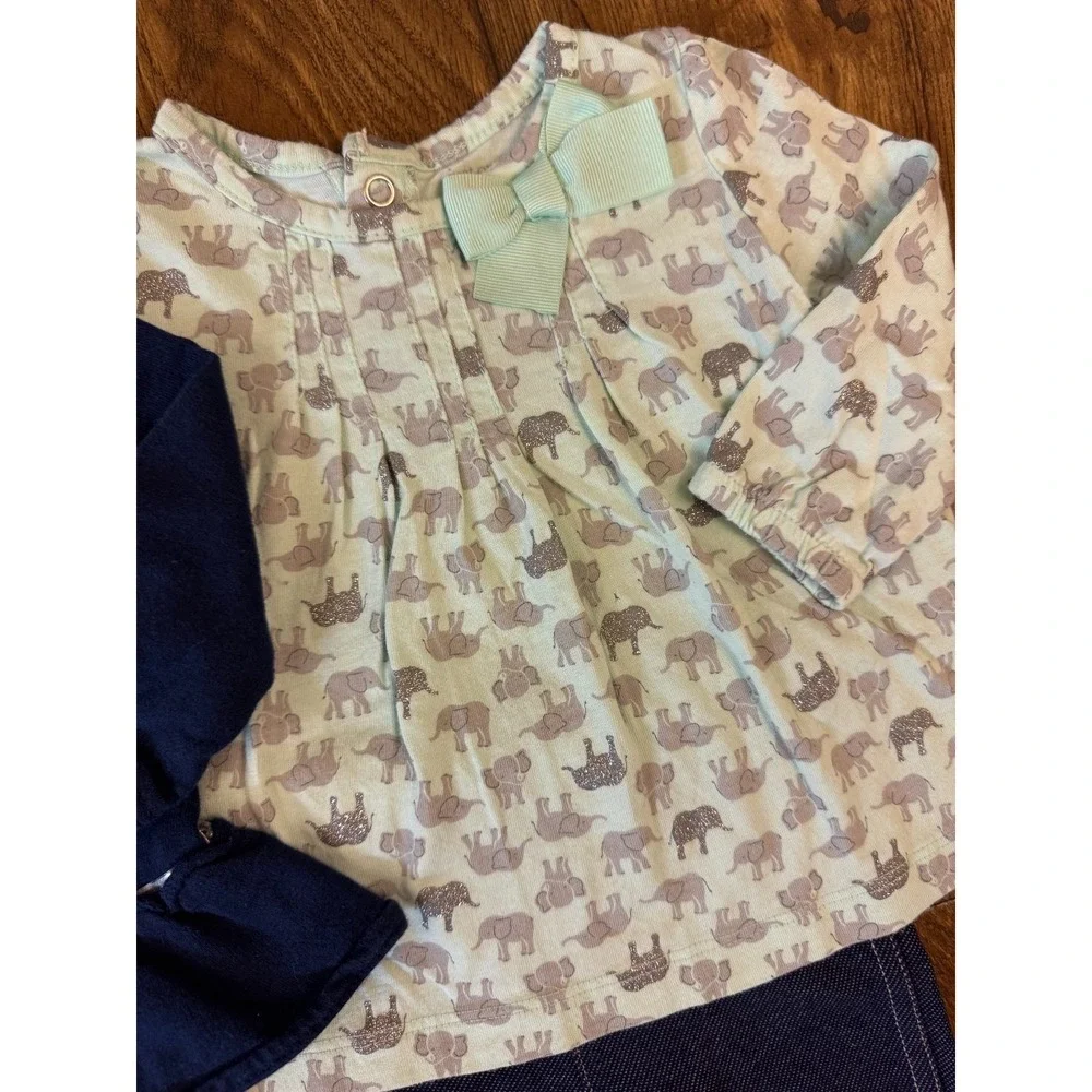 Baby Girl Outfits 6 Months Long Sleeved Shirts Pants Leggings Clothes Ruffle Lot - Picture 9 of 14